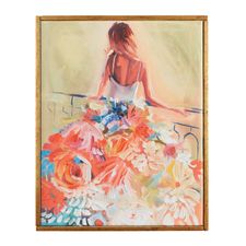 Woman in Floral Dress Wall Art