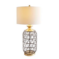 Black & Gold Metal Cage Table Lamp