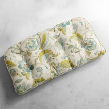 Tufted Large Contour Settee Cushion in Eva Floral Blue