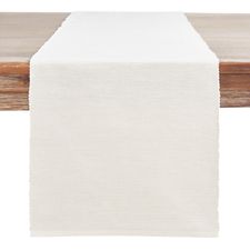 Ribbed White 72" Table Runner