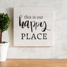 Happy Place Planked Wall Decor