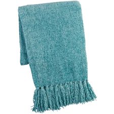 Turquoise Chenille Throw