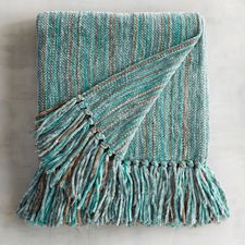 Chenille Streamers Mineral Striped Throw