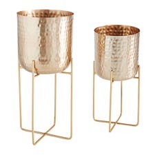 Golden Planter with Stand