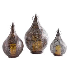 Asura Metal Lanterns with LED Flameless Candle