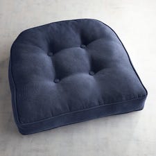 Tufted Large Contour Chair Cushion in Calliope Indigo