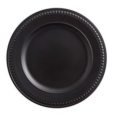 Beaded Black Round Charger Plate