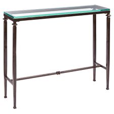 Lincoln Tempered Glass Top Console Table