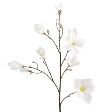 White Faux Magnolia Branch