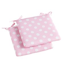 2 Pack Pink Polka Dot Square Dining Cushion 