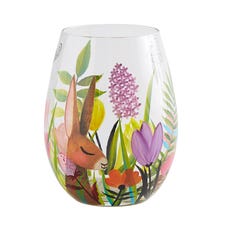 Spring Hare Stemless Wine Glass
