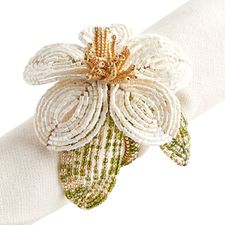 Beaded Magnolia Napkin Ring