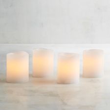Set of 4 Deco Wick™ White Votive LED Candles