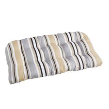 Large Contour Settee Cushion in Natural Multi Stripe