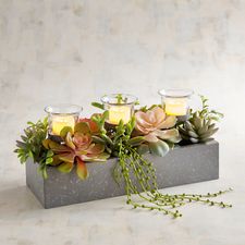 Faux Succulent Multiple Tealight Candle Holder