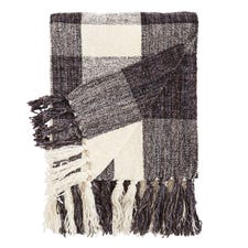 Plaid Blue Chenille Throw
