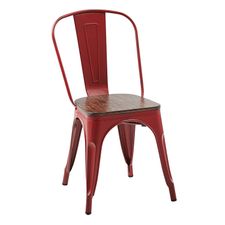 Logan Red Metal Dining Chair 