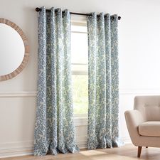 Jolie Vine Blue Grommet Curtain