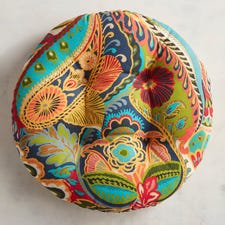 Papasan Stool Cushion in Vibrant Paisley