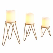 Geometric Feet Pillar Candle Holder Gold