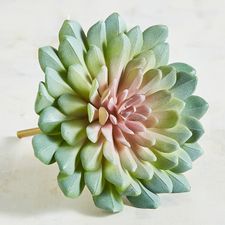 Green & Pink Spiral Faux Succulent Stem