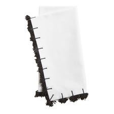 White Napkin with Black Tassel