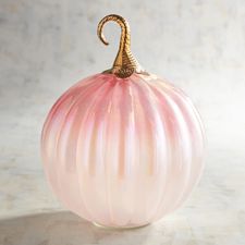 Pink Luster Glass Pumpkin