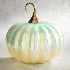 Blue Luster Glass Pumpkin 