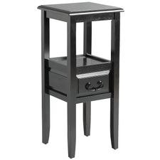 Anywhere Rubbed Black Pedestal Table with Pull Handles