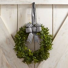 Faux Boxwood Mini 10" Wreath with Ribbon