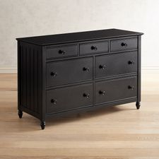 Cottage Rubbed Black Dresser