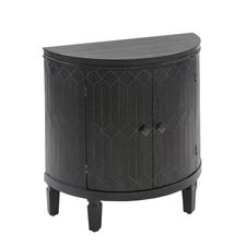 Silas Geometric Black Wooden Cabinet