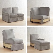 Lia Pierformance™ Build Your Own Slate Slipcovered Sectional