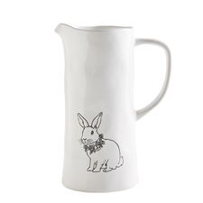 Ceramic Black Bunny Pitcher
