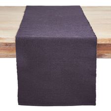 Ribbed Black 72" Table Runner