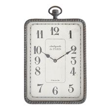 Rectangular Black Iron Wall Clock
