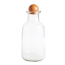 Glass Decanter with Wooden Top