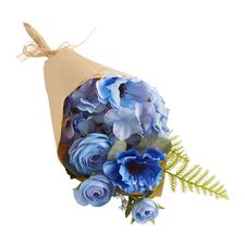 Blue Short Wrapped Bouquet