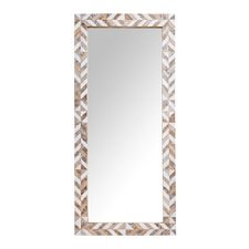 White Planked Wood Floor Mirror 