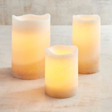 Deco Wick™ Layered Tan LED Pillar Candles