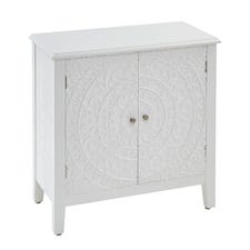 White Carved Wooden Cabinet