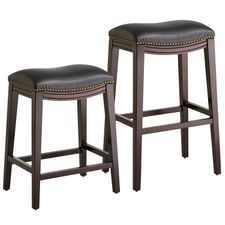 Halsted Black Backless Counter & Bar