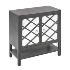Black Two Door Wooden Cabinet With Shelf