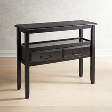 Anywhere Rubbed Black Console Table with Pull Handles