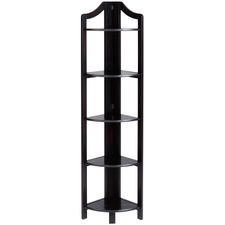 Clifton Rubbed Black Tall Corner Shelf