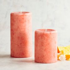 Sunset Citrus Mottled Pillar Candles