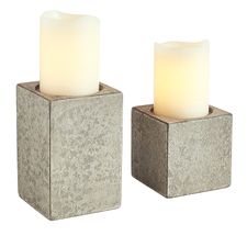 Cement Block Pillar Candle Holders