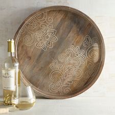 Hand-Carved Gabrielle Tray, Small