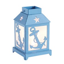 Blue Anchor Lantern with LED Flameless Candle