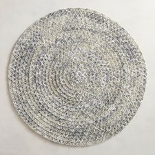 Woven Gray & Blue Round Placemat